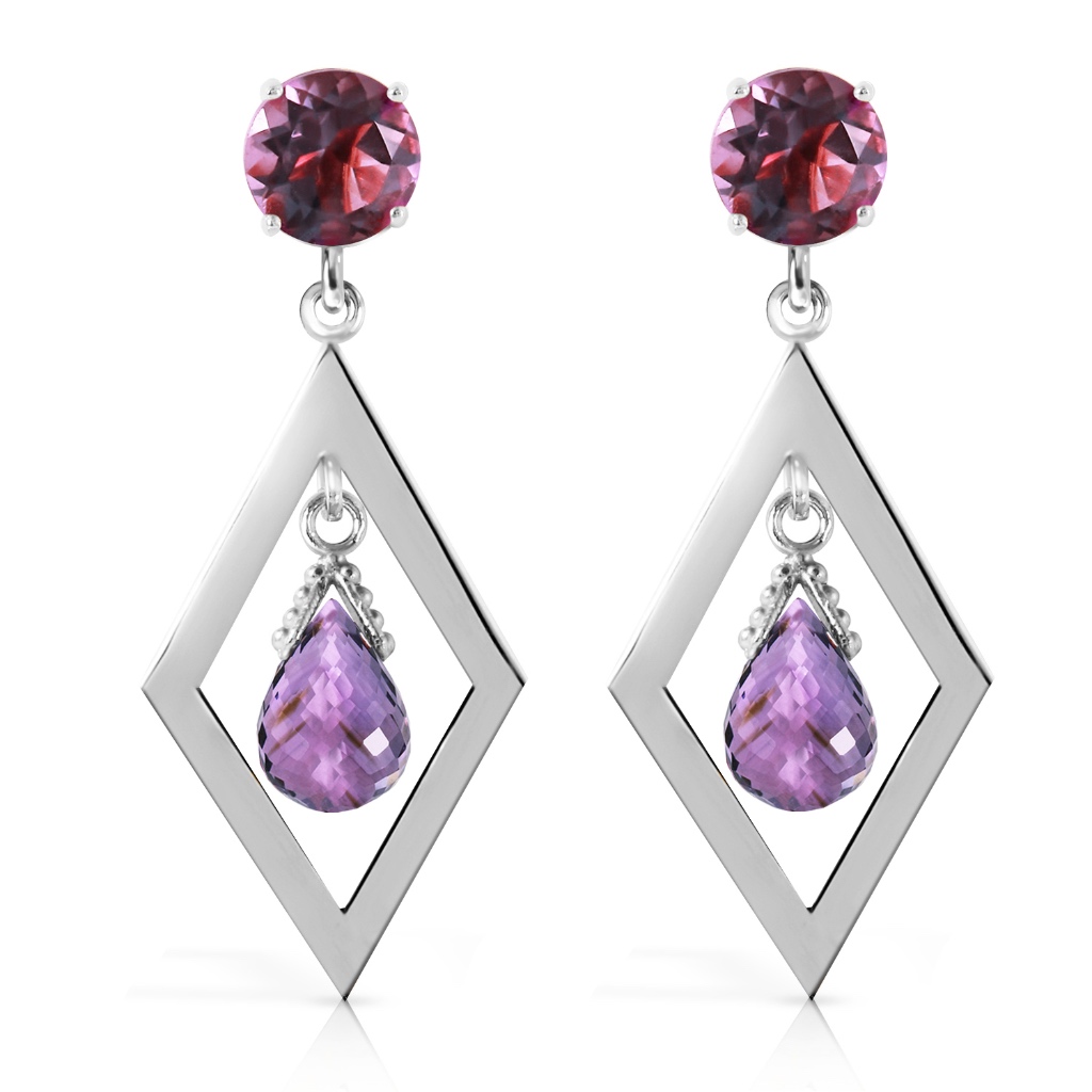 14k Solid Gold Chandeliers Earring With Amethyst 585$